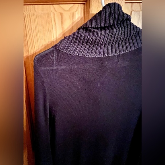 Soft Surroundings Women's Navy Blue Oversized VTG Cowl Neck Sweater Boho PM Gift - Picture 6 of 9
